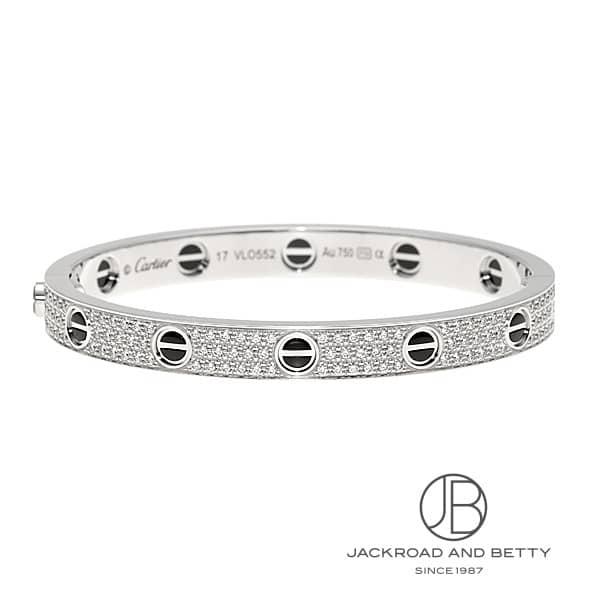 カルティエ CARTIER ラブブレスレット クラシックモデル パヴェダイヤ セラミック 17 N6...