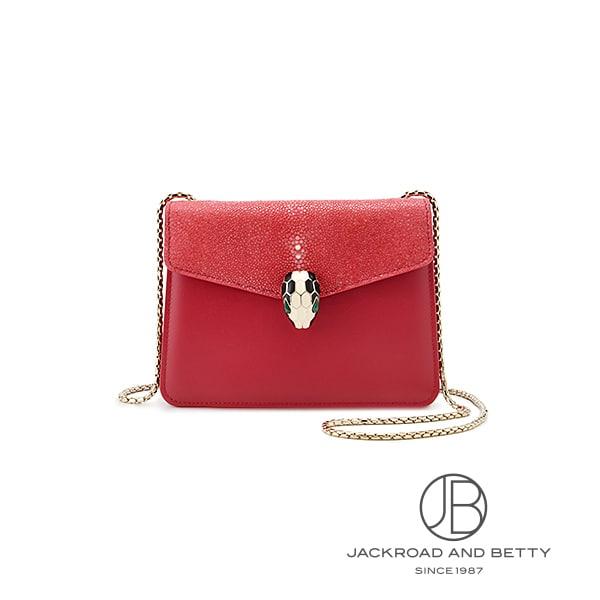 ブルガリ BVLGARI セルペンティ フォーエバー ショルダーバッグ カーマインジャスパー 赤 2...