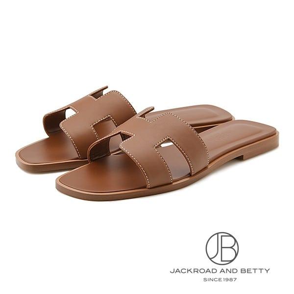 エルメス HERMES サンダル オラン ゴールド 茶 36 H021056Z 新品 バッグ/財布/...