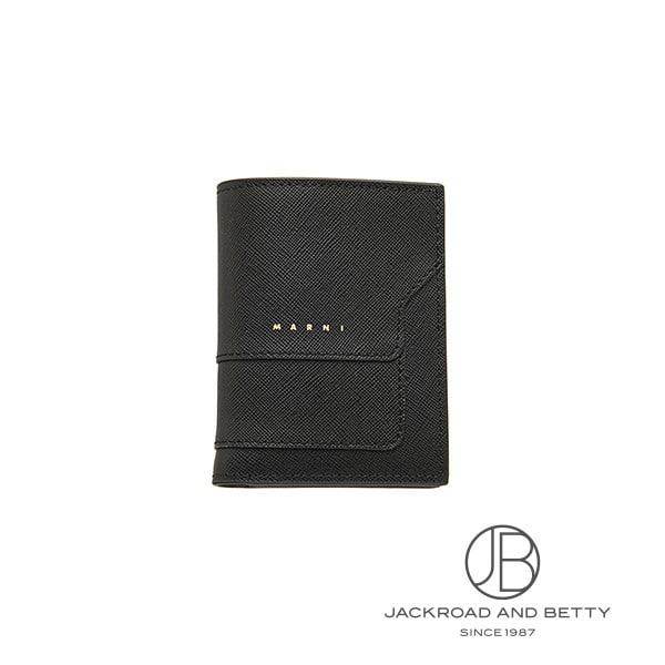 マルニ MARNI ブラック サフィアーノレザー製 二つ折りウォレット PFMOQ14U07LV52...