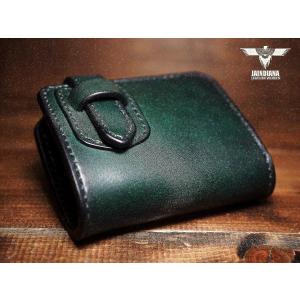 手縫い革財布 ハンドメイドサドルレザーセミロングウォレット