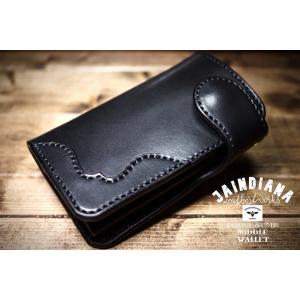 手縫い革財布 ハンドメイドサドルレザーミディアムウォレット