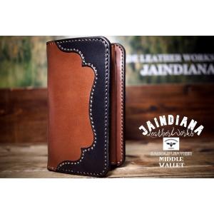 サドルレザー・トラッカーウォレット ブラック シルバーコンチョ