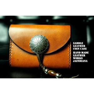 サドルレザー・トラッカーウォレット ブラック シルバーコンチョ