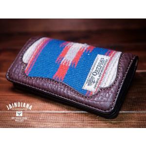 手縫い革財布 ハンドメイドオルテガラグロングウォレット : JAINDIANA
