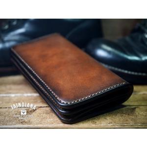 手縫い革財布 ハンドメイドサドルレザーミディアムウォレット