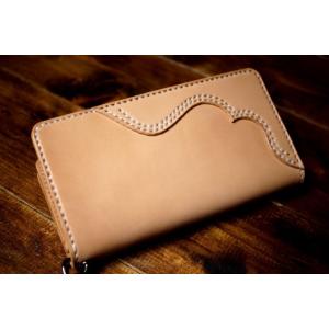 手縫い革財布 ハンドメイドサドルレザーミディアムウォレット　YM-34