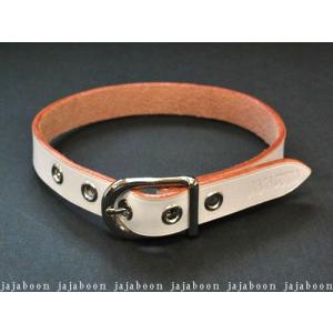 レザー チョーカー ホワイト (1.8幅) 本革 （レザー）製
