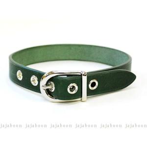 レザー チョーカー グリーン (1.8幅) 本革 （レザー）製