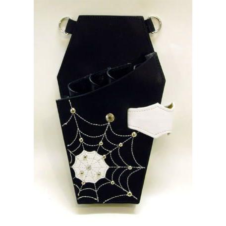 coffin 蜘蛛の巣 シザー ケース 黒×赤 （ 革 ベルト 付 ） 本革 （ レザー ） 製 J...