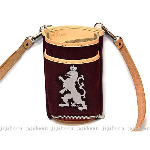 ライオン の 紋章 シザー ケース ワイン レッド 5丁 差し （ 革 ベルト 付 ） 本革 （ レ...