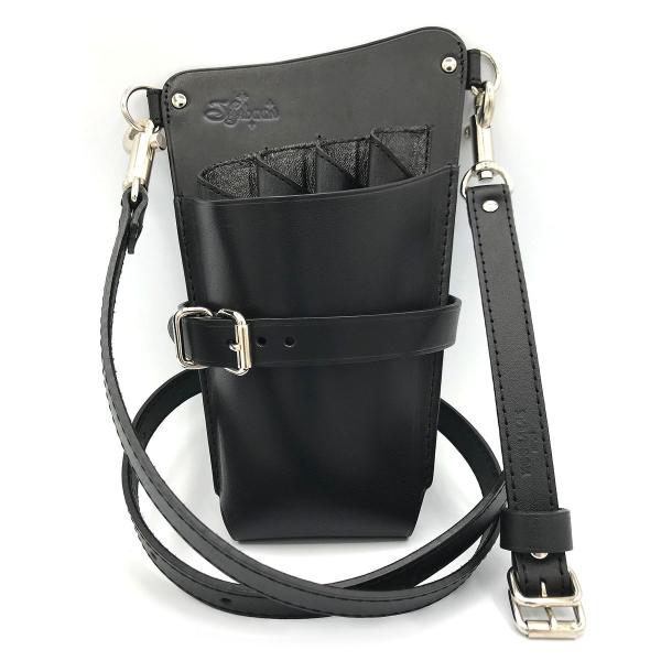 シザー ケース ホルスター タイプ 黒 右利き（ 革 ベルト付き） 本革 （レザー）製 JAJABO...