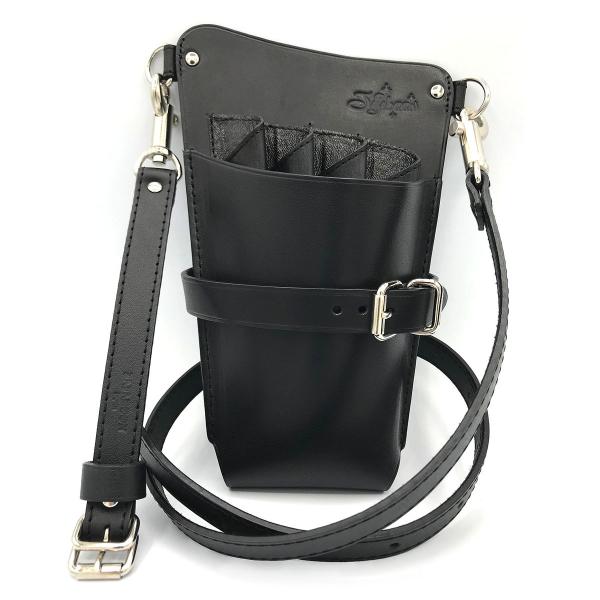 シザー ケース ホルスター タイプ 黒 左利き 用　（ 革 ベルト付き） 本革 （レザー）製 JAJ...