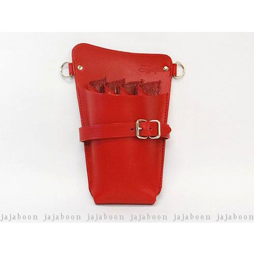 シザー ケース ホルスター タイプ 赤 左利き 用　（ 革 ベルト付き） 本革 （レザー）製 JAJ...