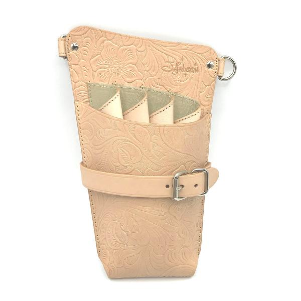 シザー ケース ホルスター タイプ アラベスク ヌメ 皮 （ 唐草 模様 ） 左利き 用　（ 革 ベ...