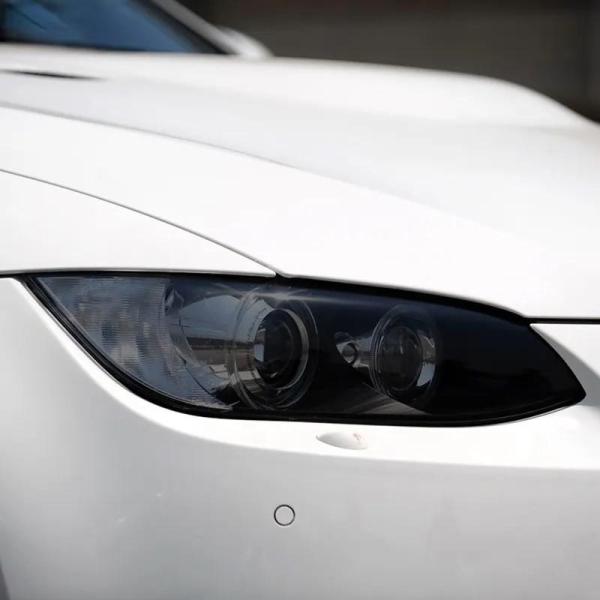2 Pcs ヘッドライト 保護 フィルム 透明 スモーク ブラック TPU ステッカー BMW M3...