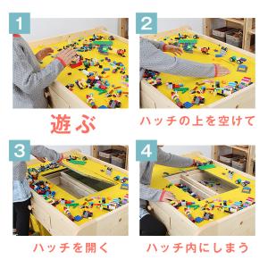 天然木キッズ プレイテーブル 幅120cm キ...の詳細画像5
