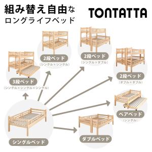 北欧 天然木 すのこベッド トンタッタ 親子ベ...の詳細画像2