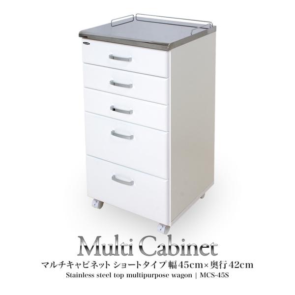 マルチキャビネット 幅45cm×奥行42cm ショートタイプ 完成品 ワゴン 歯科用 病院 医院 施...