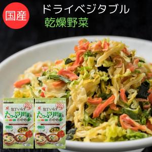 乾燥野菜 ミックス 国産 2袋セット ドライベジタブル 味噌汁の具 熊本県産  包丁いらずたっぷり野菜とわかめ カットわかめ 干し野菜 保存食 