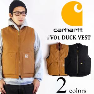 カーハート Carhartt V01 ダック ワークベスト ｜ ベスト メンズ DUCK VEST 中綿 キルティング 12オンスのコットンダック ダイヤモンドキルトライニング ジップ