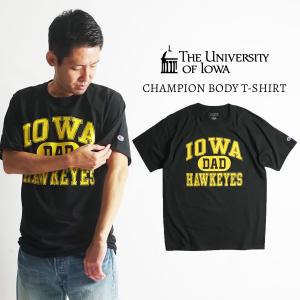 UNIVERSITY OF IOWA オフィシャルロゴTシャツ チャンピオンボディメンズ S-XXL Champion カレッジTシャツ アイオワ大学 ホーキーズ 海外買い付け｜jalana