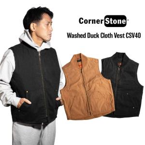 CornerStone ダック クロス ワークジャケット J763 ネイビー/ブラック