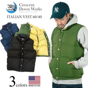 クレセントダウンワークス CRESCENT DOWN WORKS イタリアン ダウンベスト 60/40 MADE IN USA アメリカ製 米国製 ITALIAN VEST ｜ メンズ レトロアウトドア 700｜jalana