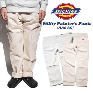 ディッキーズ Dickies A861G ユーティリティーペインターパンツ ｜ メンズ W30-44 L30-32 カーペンターパンツ ワークパンツ ホワイト ナチュラル｜jalana