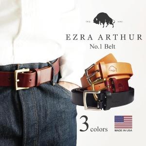 エズラアーサー Ezra Arthur No.1 レザーベルト アメリカ製 米国製 メンズ 32-38インチ ハーマンオーク ブライドルレザー