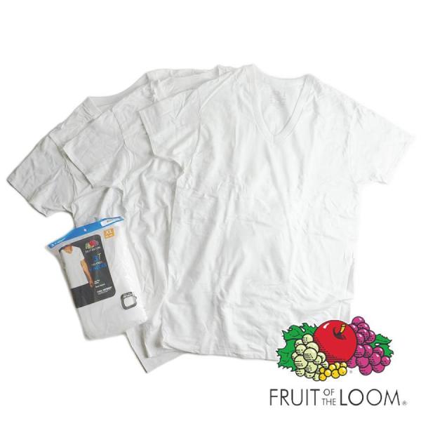 【返品不可】フルーツオブザルーム FRUIT OF THE LOOM 3パック Vネック Tシャツ ...