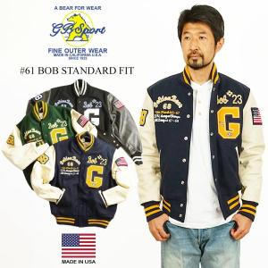 ジービースポーツ Gbsport #61BOB スタジャン ワッペンモデル スタンダードフィット ｜ スタジアムジャンパー メンズ ボブ ゴールデンベアー アメリカ製 MADE I｜jalana