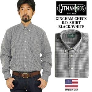 ギットマン ブラザーズ Gitman Bros. ギンガムチェック ボタンダウンシャツ ブラック/ホワイト アメリカ製 米国製 GINGHAM CHECK B.D. SHIRT 長袖｜jalana