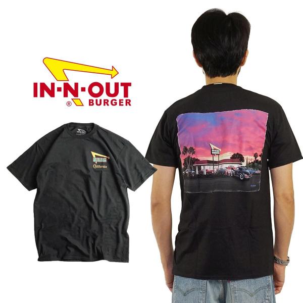 インアンドアウトバーガー 半袖 Tシャツ 2020 カリフォルニアサンセット ブラック メンズ S-...