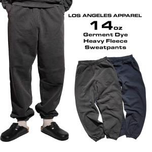 【並行輸入品　本国企画】ロサンゼルスアパレル LOSANGELES APPAREL HF04GD 14オンス ヘビーフリース スウェットパンツ 別注 オーバーダイ ｜ 後染め ロスアパ