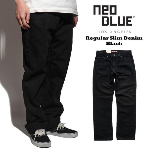 ネオブルー NEO BLUE スリム ブラック ｜ 2001 メンズ 30-44インチ ブラック 後...