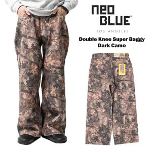 ネオブルー NEO BLUE スーパーバギー ダブルニー ダークカモ ｜ メンズ 30-36 バギーパンツ カモフラ ツリーカモ ワイドパンツ MADE IN USA アメリカ製 米国製