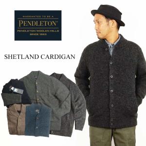 ペンドルトン PENDLETON ウールセーター シェットランドカーディガン メンズ S-XL ボタンフロント リブネック