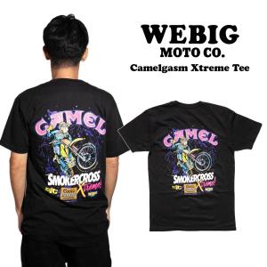 ウィービッグモト WE BIG MOTO CO. キャメルガズム エクストリームTシャツ ｜ メンズ S M L XL プリントTシャツ モトクロス 半袖 ブラック ネオンカラー