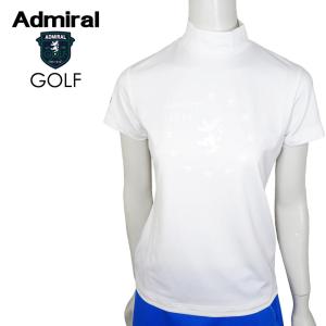 ADMIRAL GOLF アドミラル ゴルフ テーマロゴ ハイネックシャツ レディース ADLA105 ホワイト 吸水速乾 ストレッチ UVカット｜jamcollection