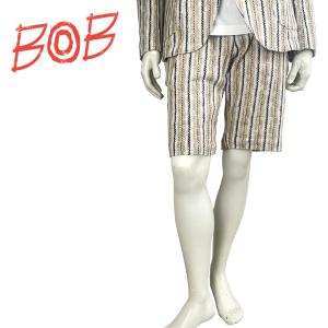 BOB ボブ ストライプショーツ メンズ 074743308 PABLO254 WHT NVY 46 48 ベージュ ハーフパンツ イタリア製｜jamcollection