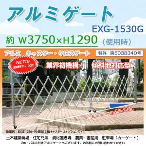アルミゲート 高さ約1.9m 幅最大約4.5m 傾斜地段差対応 EXG-1840J