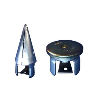 ドブメッキの鉄製クイ（杭）1500mmタイプ7本セット。42.7Φ単管パイプ