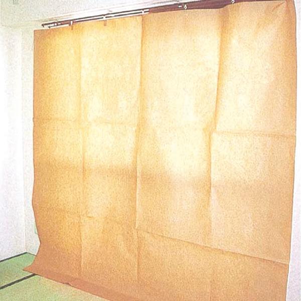 日除けカーテン　クレープ紙製 ブラウン　巾2000mm×長さ1950mm　５０枚セット　004406...
