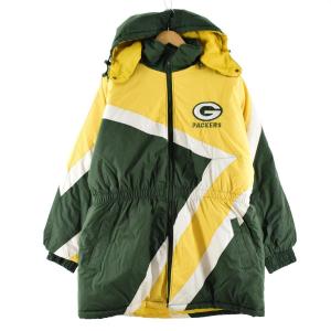 古着 FANS NFL GREEN BAY PACKERS グリーンベイパッカーズ 中綿入り ベンチコート メンズL /eaa184587 【LP2311】｜jamtrading1