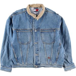 古着 90年代 トミーヒルフィガー TOMMY HILFIGER デニムジャケット Gジャン メンズXL ヴィンテージ /eaa222115｜jamtrading1