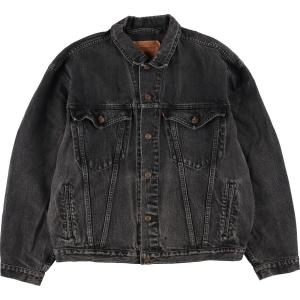 古着 リーバイス Levi's 75525-0260 ブラック デニムジャケット Gジャン カナダ製 メンズXL /eaa230211｜jamtrading1