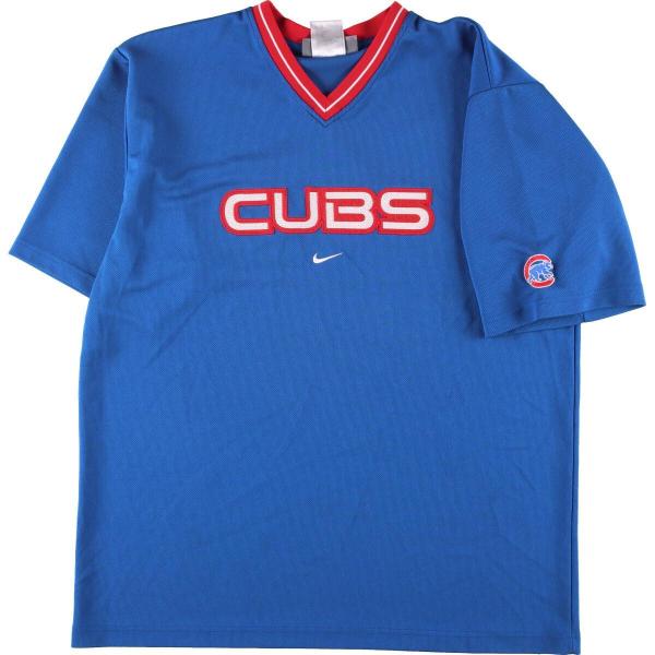 古着 ナイキ NIKE MLB CHICAGO CUBS シカゴカブス メッシュ ゲームシャツ メン...