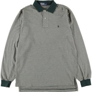 古着 ラルフローレン Ralph Lauren POLO by Ralph Lauren 長袖 ボーダー ポロシャツ メンズM /eaa270272｜jamtrading1