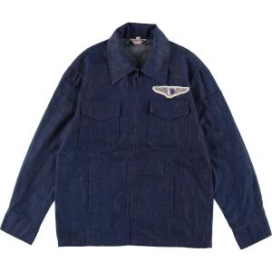 古着 60〜70年代 FLIGHT APPAREL IND 濃紺 デニムカバーオール メンズM ヴィンテージ /eaa310062｜jamtrading1